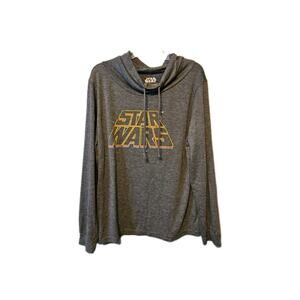 Fifth Sun Star Wars Retro Gray Cowl Neck Long Sleeve Top Women's Size XL